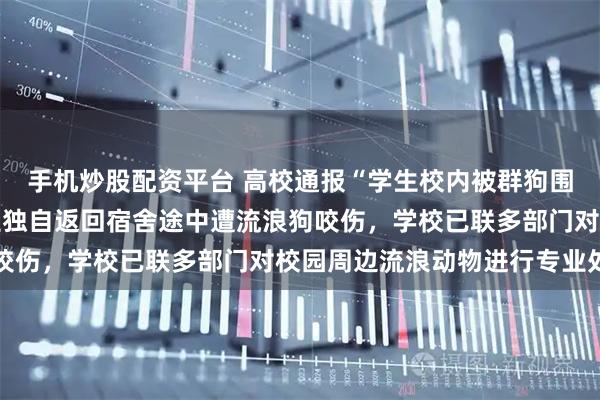 手机炒股配资平台 高校通报“学生校内被群狗围咬20多处伤口”：该生独自返回宿舍途中遭流浪狗咬伤，学校已联多部门对校园周边流浪动物进行专业处置